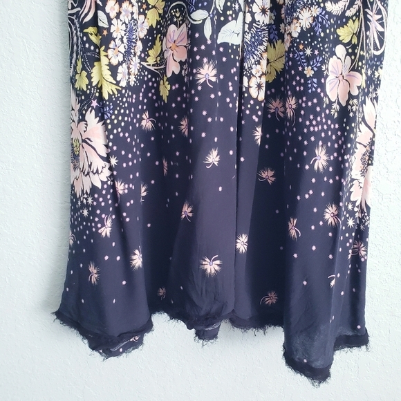 Intimately Free People Black Floral Raw Hem Slip - Picture 3 of 8